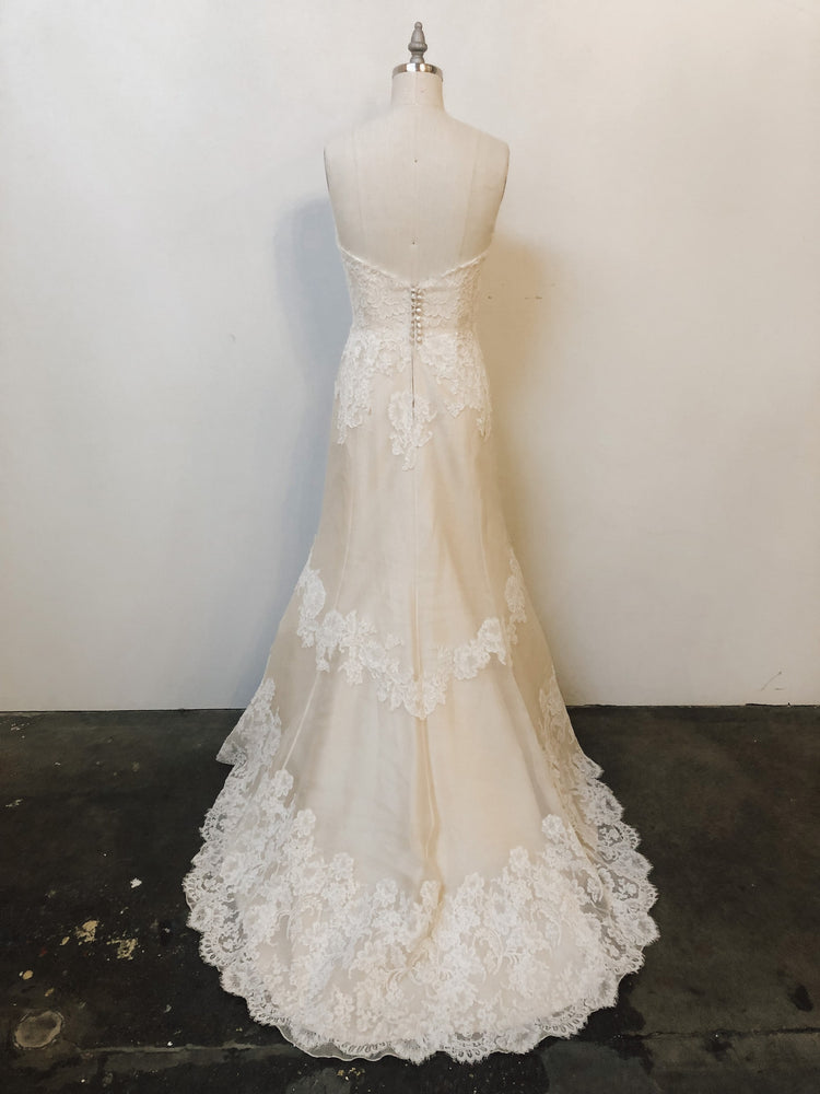 Romantic french lace sweetheart a-line gown