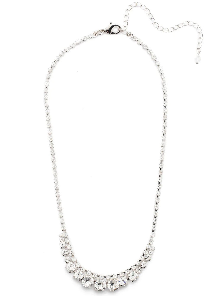 Round and Rhinestone Tennis Necklace