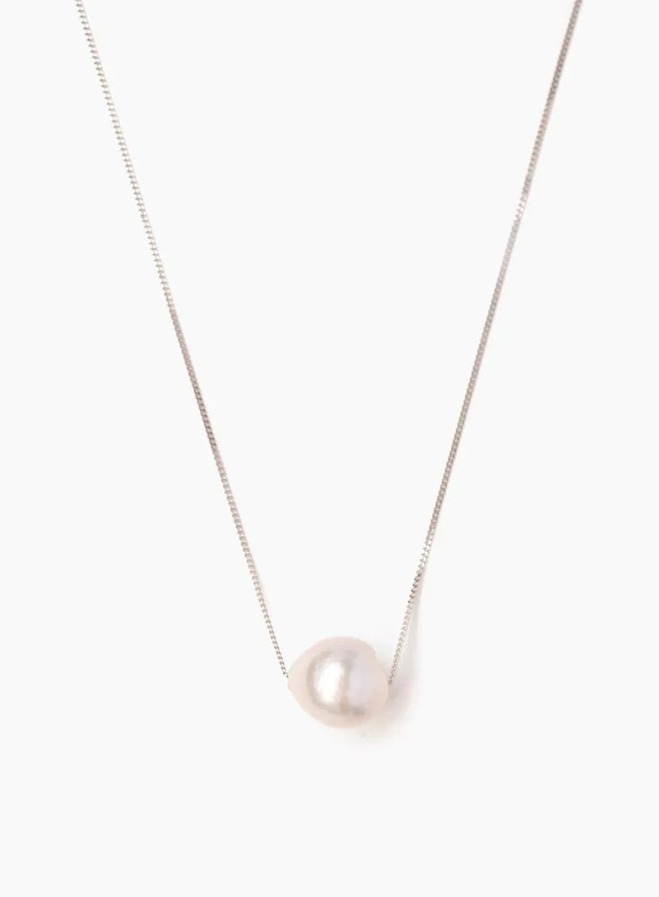 White Floating Pearl Necklace