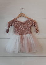 blush lace flower girl dress 