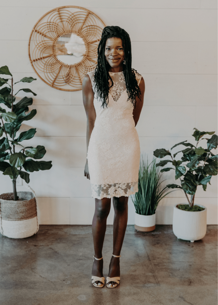Blush Lace and Beaded Bodycon