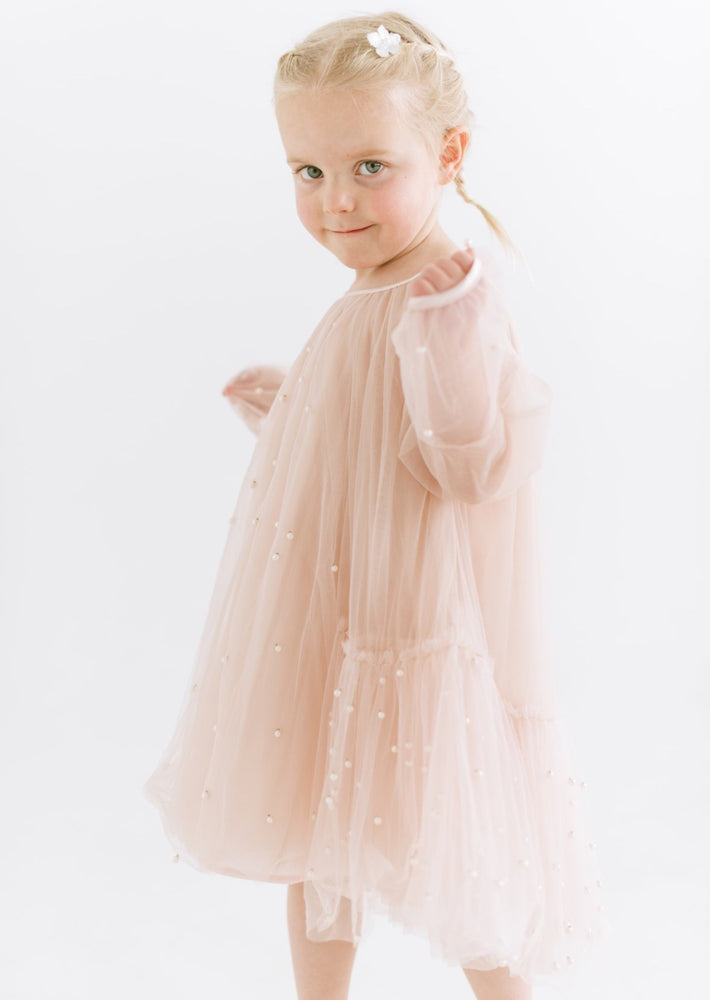 Flower Girl Dress with Pearls