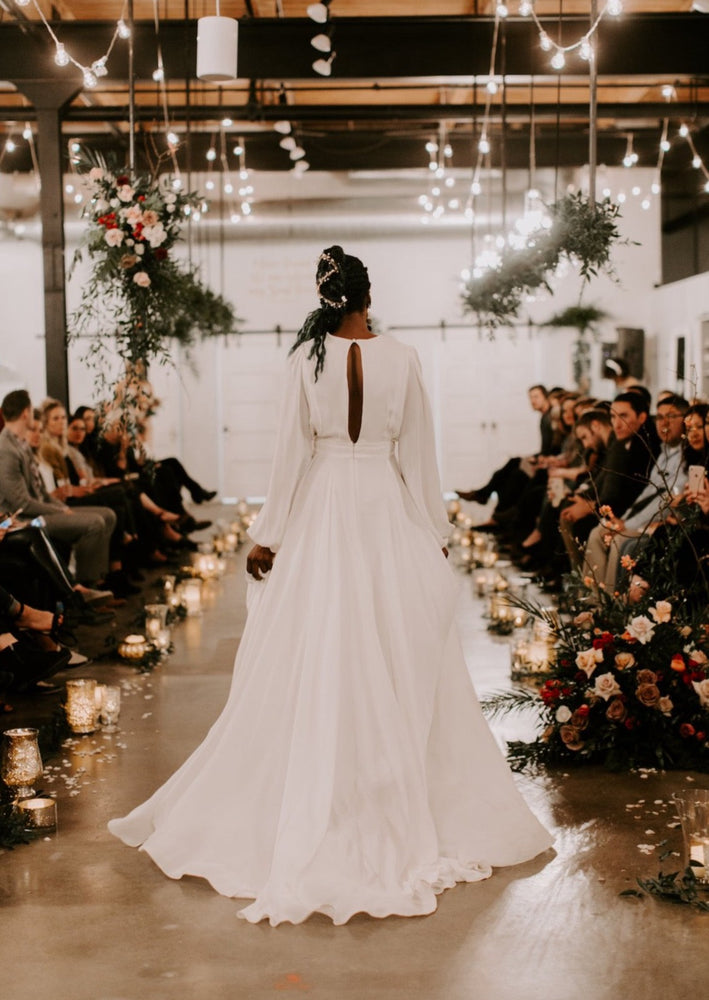 Bohemian Long Sleeve A-Line Wedding Dress