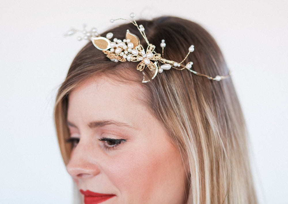 pearl wedding headpiece 