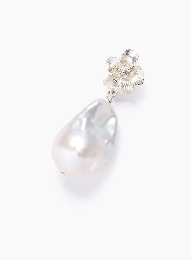 Pearl and Silver Wedding drop earrings