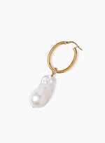 Pearl and Gold Hoop Wedding Earrings