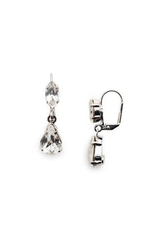 Teardrop Navette Dangle Earrings (Silver)